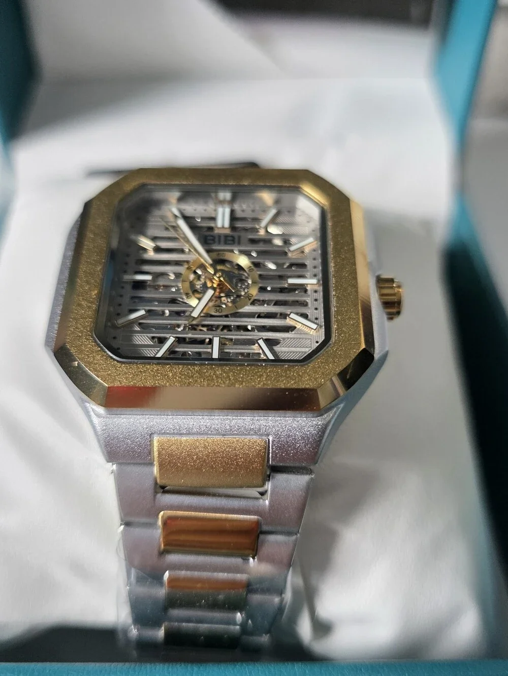 343. BiBi Two-Tone Gold and Silver Skeleton Watch